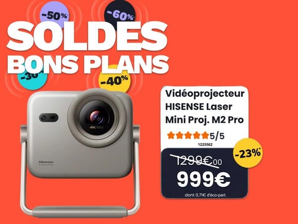 Vidéoprojecteur Hisense à 999€ et ouverture exceptionnelle dimanche 11 janvier