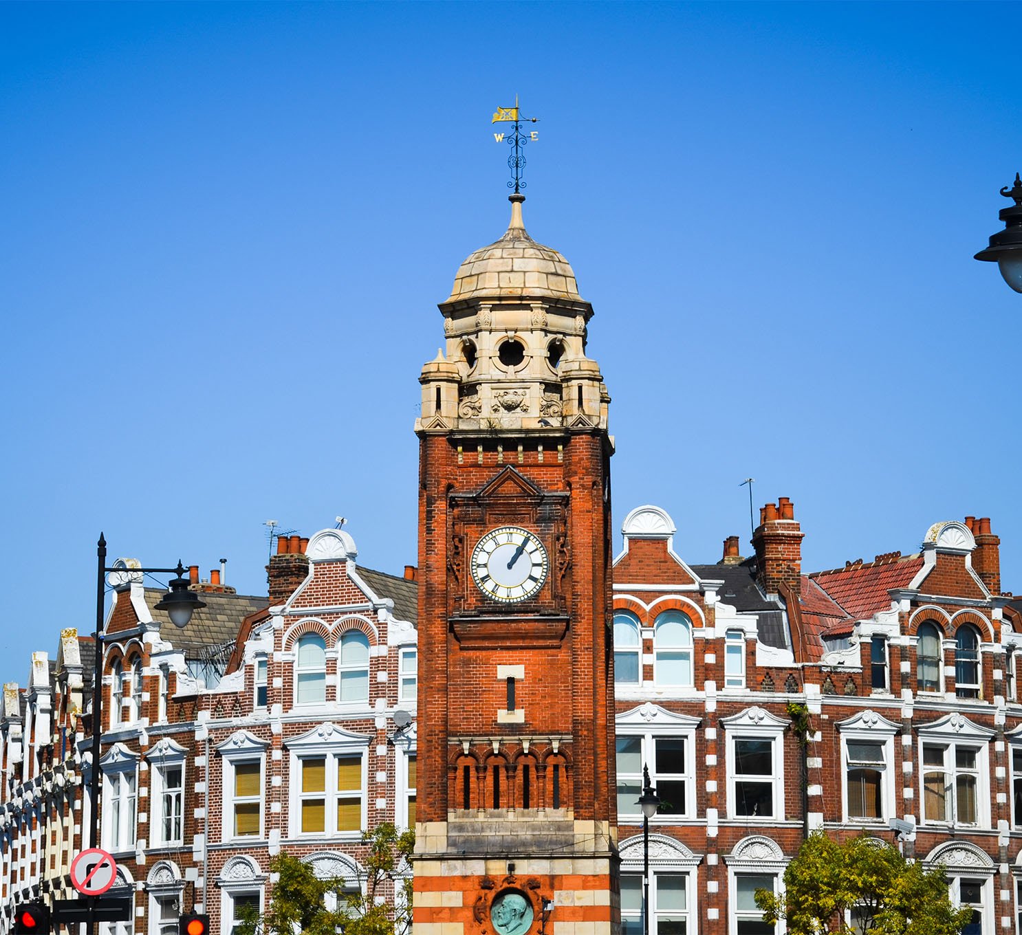Clock tower in Crouch End, London UK