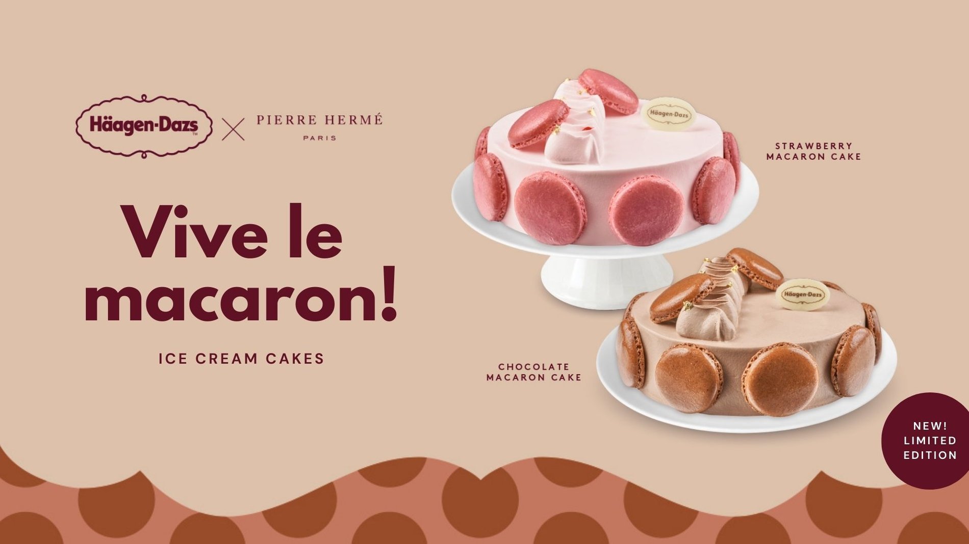 Vive le macaron! New limited edition macaron cakes.