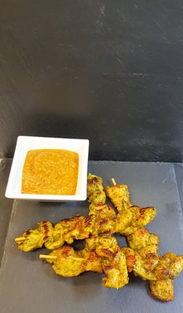 brochettes de poulet sauce cacahouète