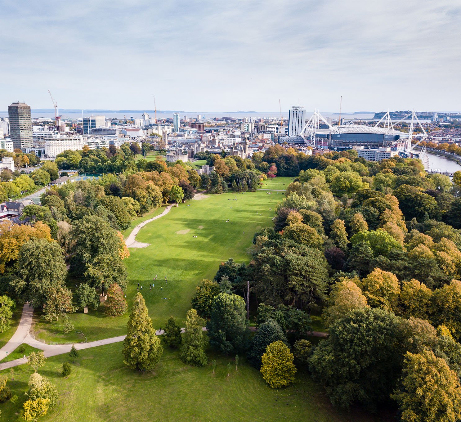 Overlooking Bute Park in Cardiff in the autumn