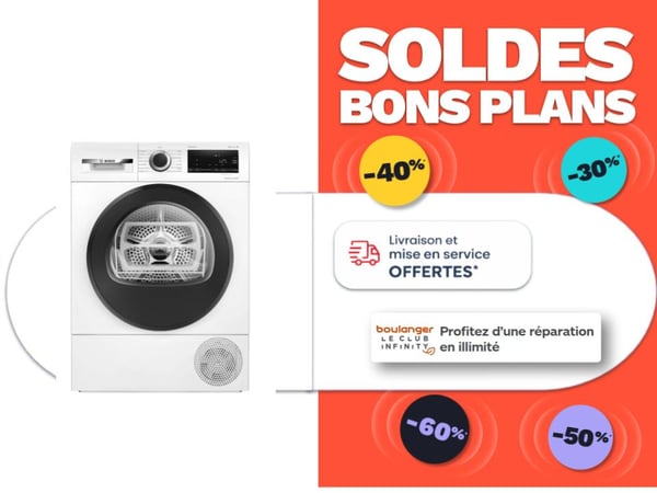 Sèche linge pompe à chaleur BOSCH WQG1450BFR Boulanger Toulouse Saint Orens