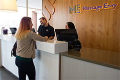 Guest being welcomed at the front desk
