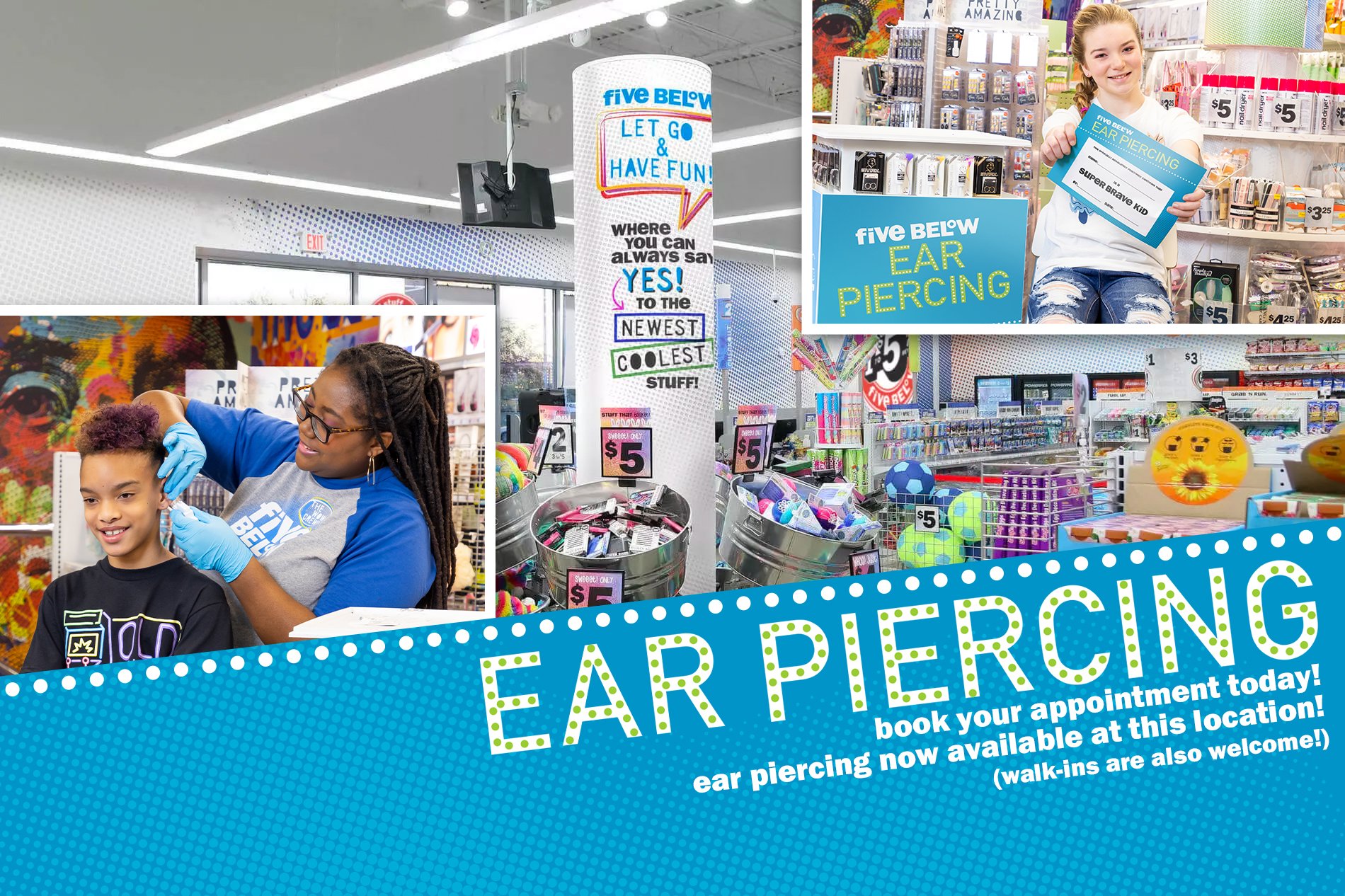 Five Below Ear Piercing Banner/Hero Image