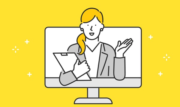 案内をする女性