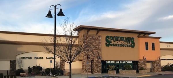 The front entrance of Sportsman's Warehouse in Rocklin
