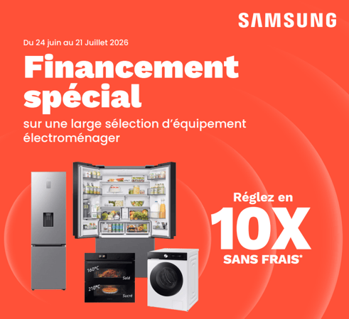 🔥 Soldes Samsung : profitez du 10X sans frais sur une sélection d'appareils électroménagers !