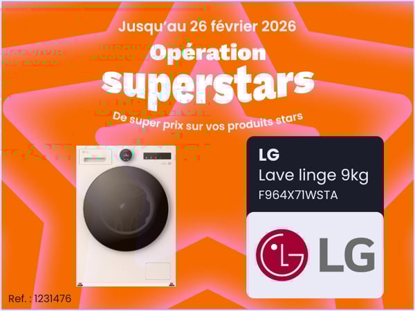 Lave linge séchant hublot LG F964X71WSTA chez Boulanger Vitrolles