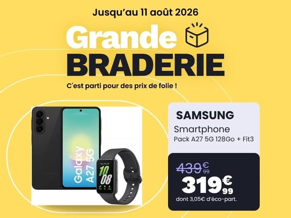 Smartphone SAMSUNG Pack A27 5G 128Go + Fit3