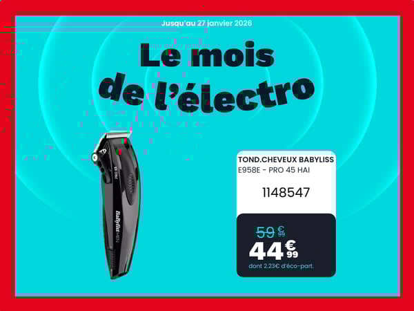 Tondeuse cheveux BABYLISS E958E - pro 45 hair clipper