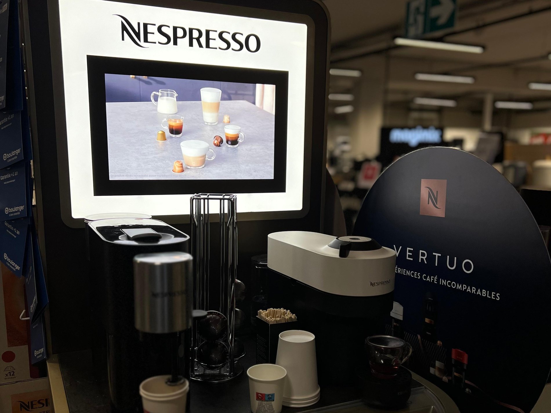 Mise en avant Nespresso dégustation du café chez Boulanger Bordeaux Mérignac