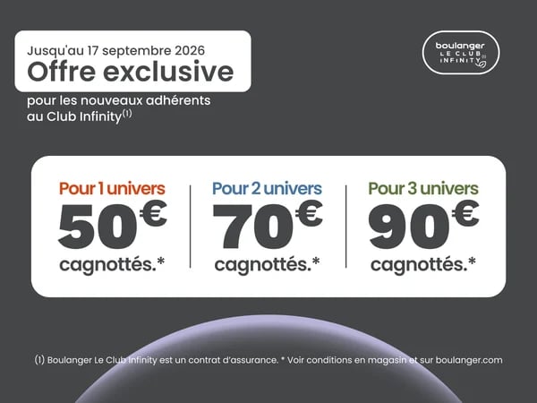 Offre exclusive pour les nouveaux adhérents au club Infinity