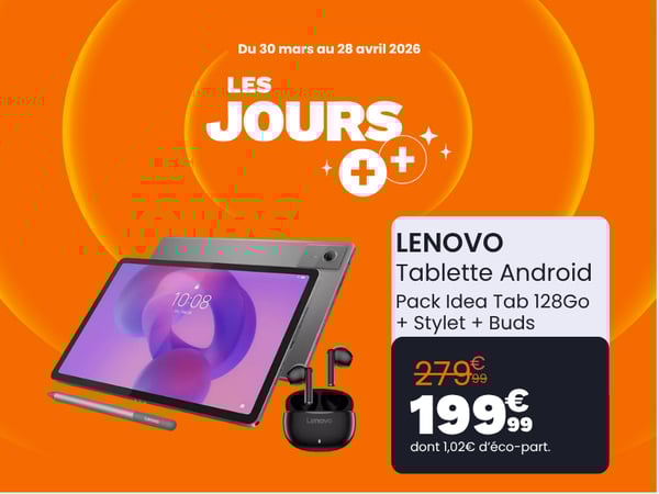 Tablette Android LENOVO Pack Idea Tab 128Go + Stylet + Earbuds