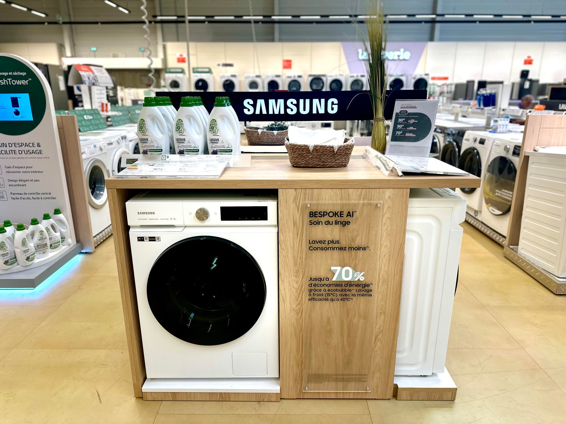 Lave linge hublot SMSUNG BESPOKE AI WW11BB744DGW dans notre magasin Boulanger sarcelles