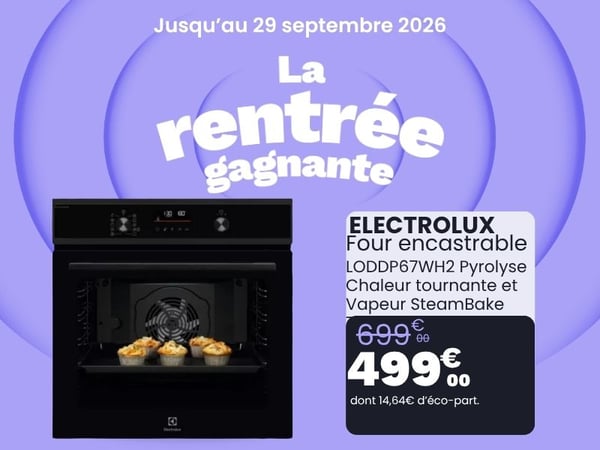 Four encastrable ELECTROLUX LODDP67WH2 Pyrolyse Chaleur tournante et Vapeur SteamBake 72L