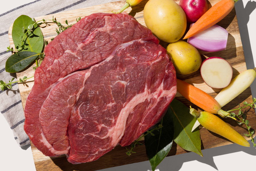 steak and vegetables on a plate