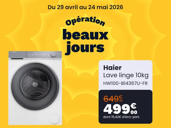 Lave linge hublot HAIER HW100-B14367U-FR