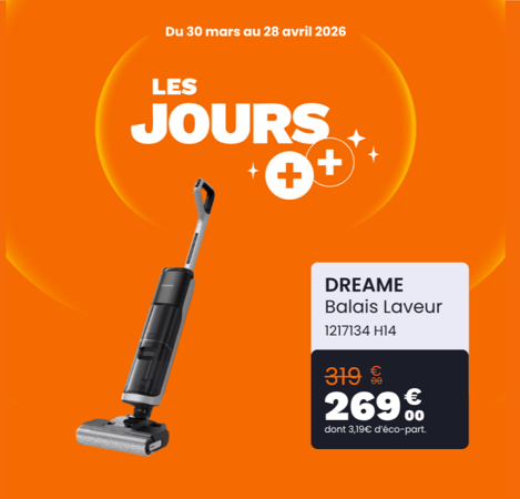 Les jours ++ à Boulanger Toulouse Portet sur Garonne avec ce Balai Laveur Dreame H14 !!
