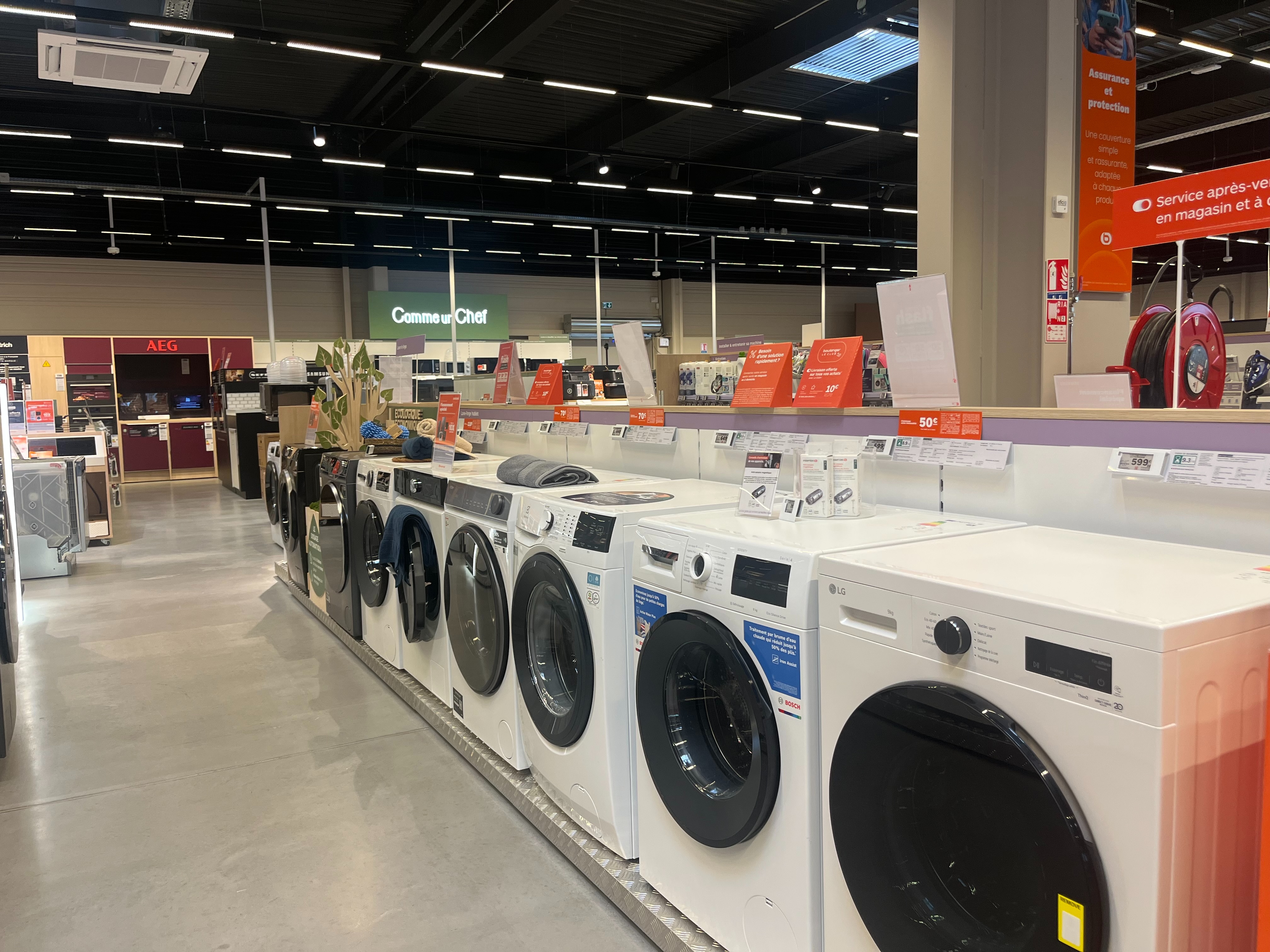 photo lave linge en magasin