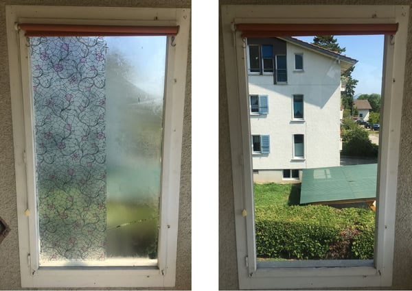 Glasreinigung Fenster-Reinigung vorher - nachher