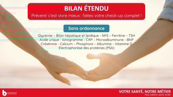 Biogroup - Bilans sans Ordo - Bilans étendus