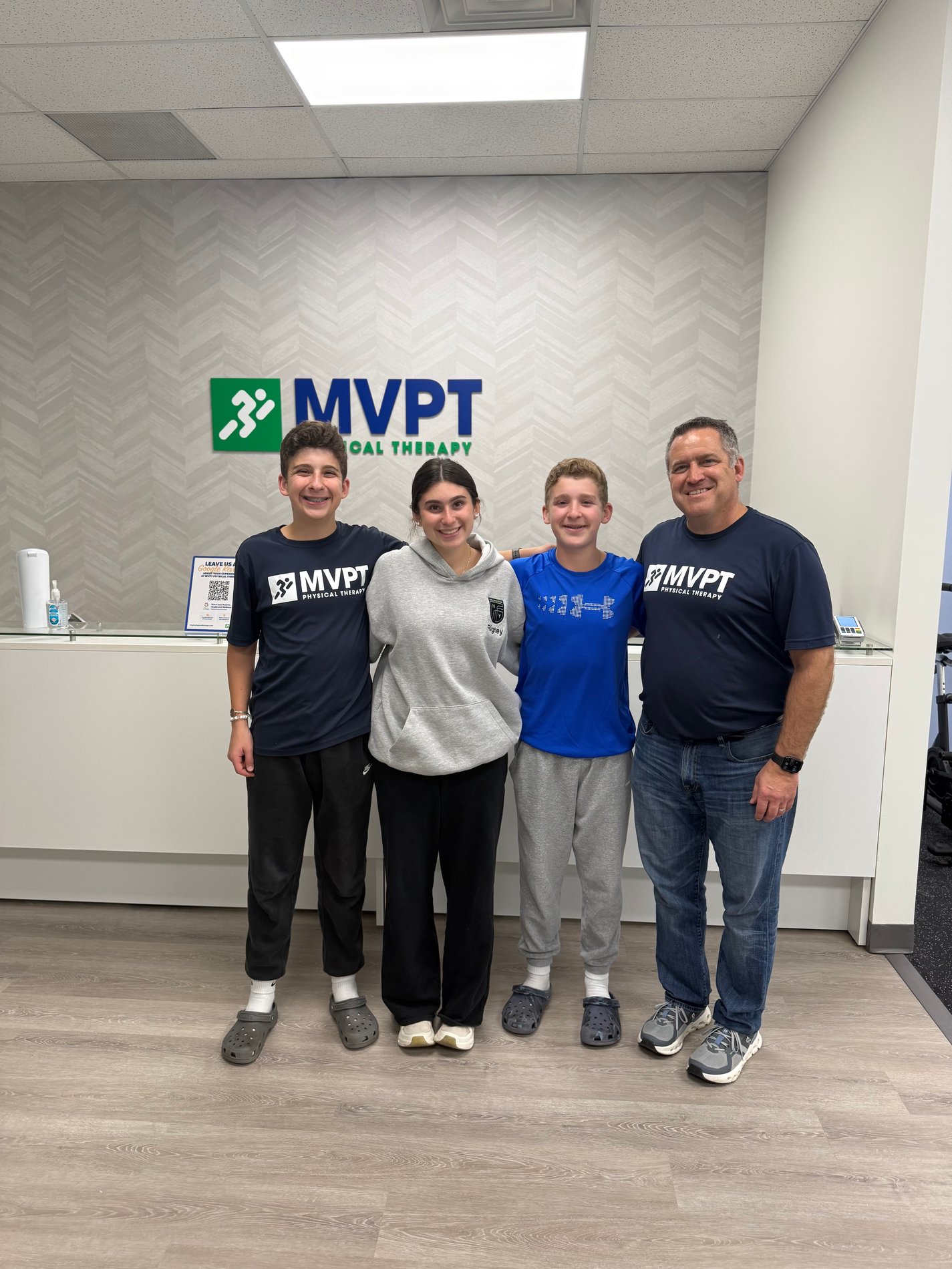 Craig R, Managing Partner of the MVPT Physical Therapy East Rochester NY Clinic celebrating with family grand opening 2026! at MVPT Physical Therapy - East Rochester New York