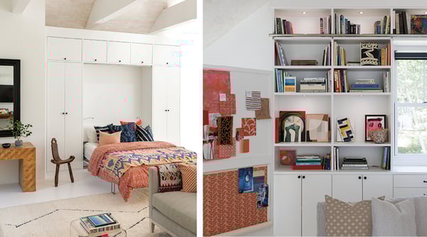 Custom wall bed and shelving by California Closets