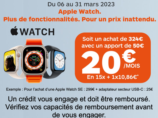 Financement Watch à   Boulanger La Rochelle Angoulins