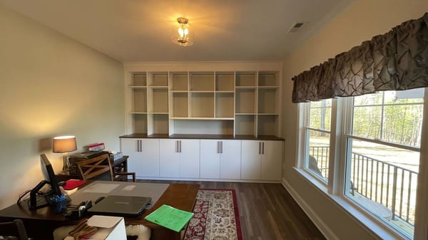 Modern office design by California Closets Richmond, Virginia.