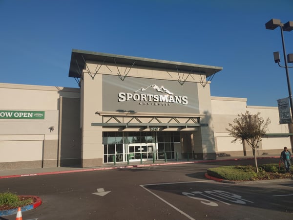 The front entrance of Sportsman's Warehouse in Elk Grove