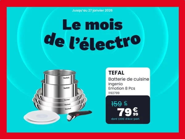 Batterie de cuisine TEFAL Ingenio Emotion 8 pcs L8968S04