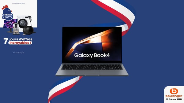 Ordinateur portable SAMSUNG Galaxy Book4 15.6' I5 16Go 256Go dans votre magasin Boulanger St Etienne STEEL !