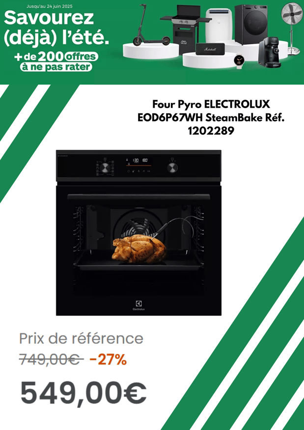 Four Pyro ELECTROLUX EOD6P67WH SteamBake