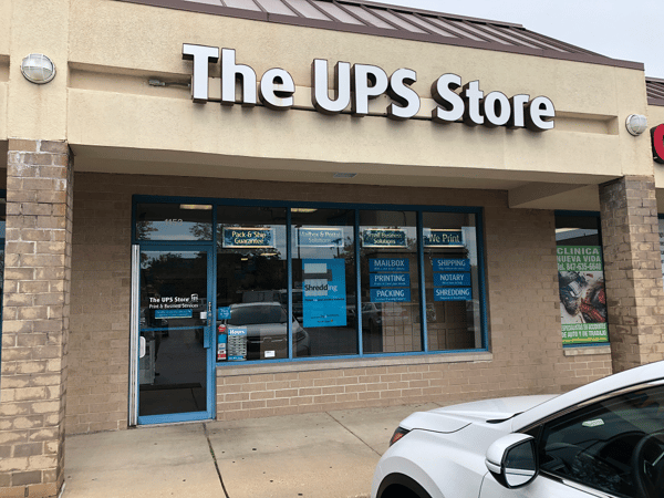 front of UPS store