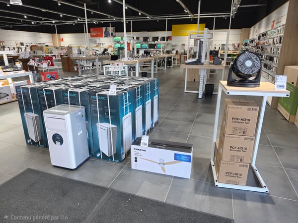 Besoin d'un bol d'air frais ? N'hésitez plus ! Nos climatiseurs et ventilateurs sont de retour dans votre magasin !