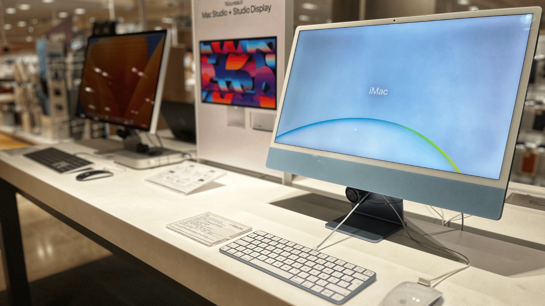 IMAC BLEU + STUDIO DISPLAY CHEZ BOULANGER NICE CAP 3000