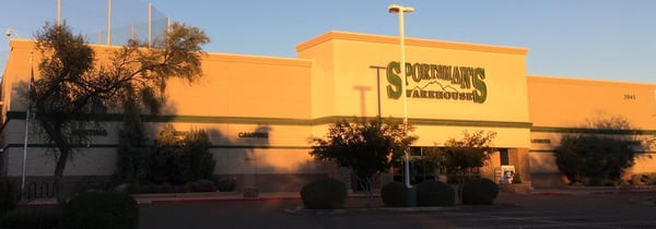 The front entrance of Sportsman's Warehouse in Tucson