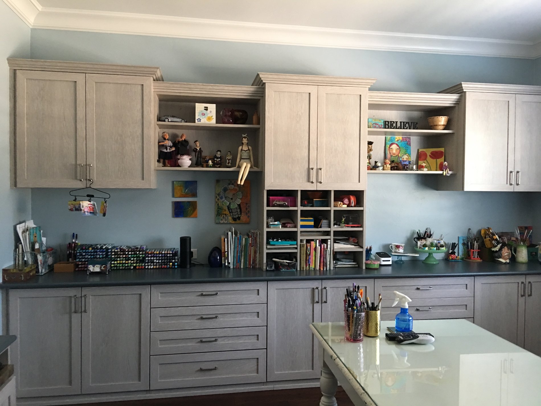 Two tone custom built art studio