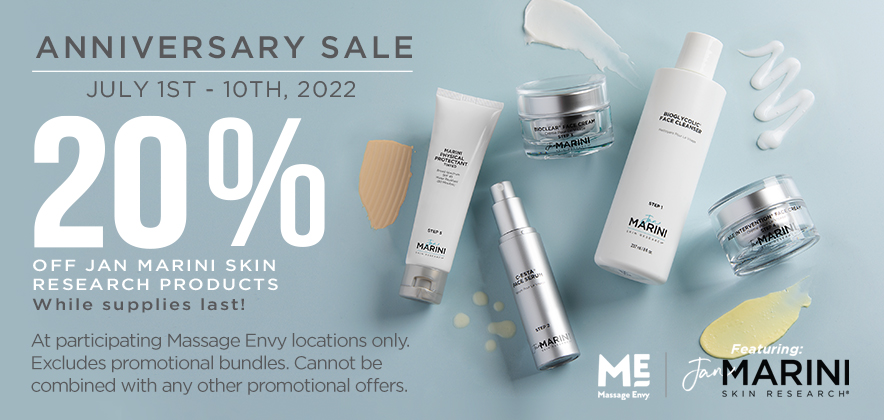 Take 20% OFF Jan Marini Skin Research® products July 1 through July 10, 2022