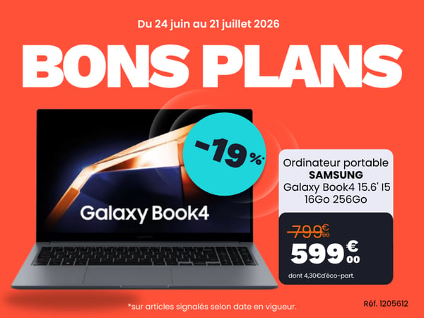 Ordinateur portable SAMSUNG Galaxy Book4 15.6' I5 16Go 256Go