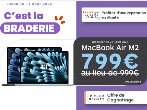 Boulanger STE Eulalie
Bordeaux
Macbook
Apple
Ordinateur
Braderie