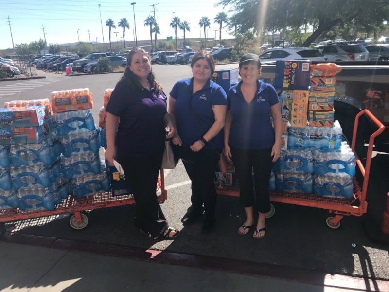 Our agencies went out and spent hundreds on donations and helped deliver for the United Blood Services and Red Cross