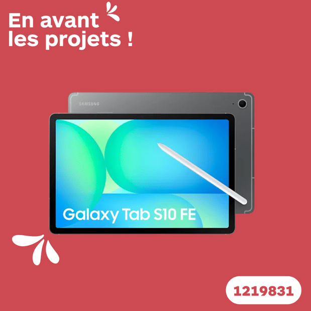 Tablette SAMSUNG Galaxy Tab S10FE Wi-Fi 128Go Gris  en promotion dans votre magasin Boulanger Lille Esquermoise