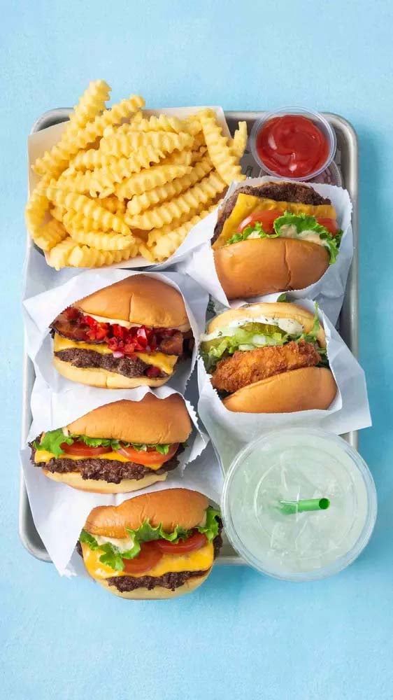 Shake Shack Beef & Chicken Burgers With Fries