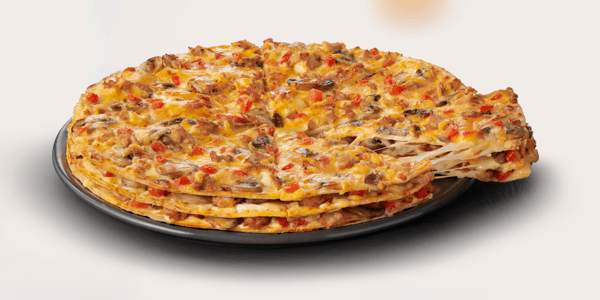 Amazing pizzas from Debonairs Pizza. Cheezy Chicken Triple-Decker® pizza from Debonairs Pizza with 3 layers with  chicken