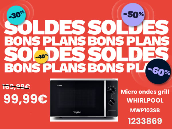 Micro ondes grill WHIRLPOOL MWP103SB