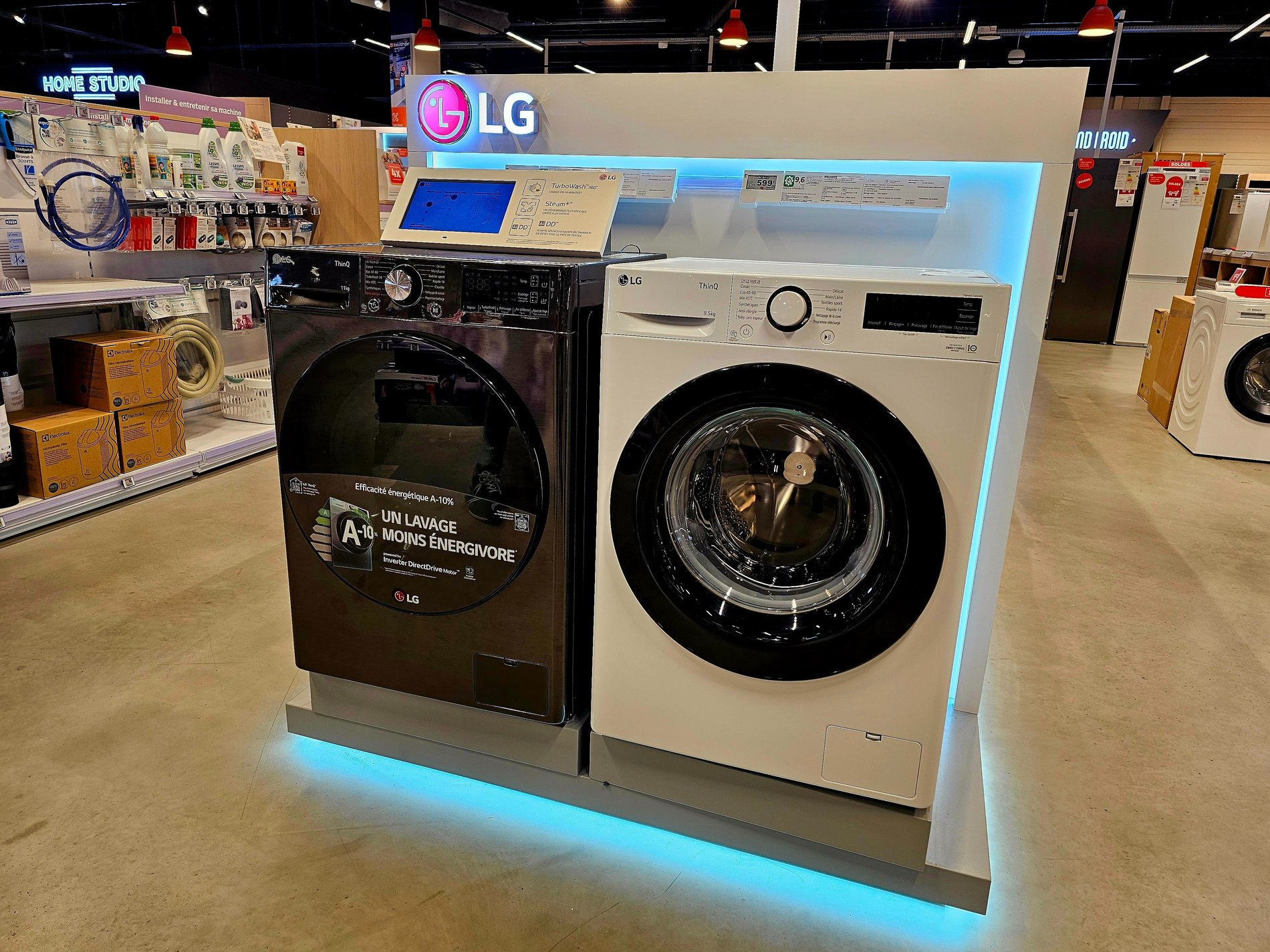 lave linge sèche linge LG Boulanger Tourville la Rivière Rouen