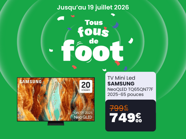 TV Mini Led SAMSUNG NeoQLED TQ65QN77F 2025-65 pouces à 749€