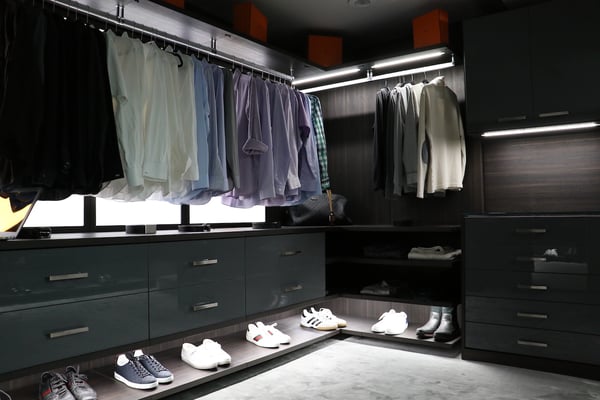 Dark walk-in closet