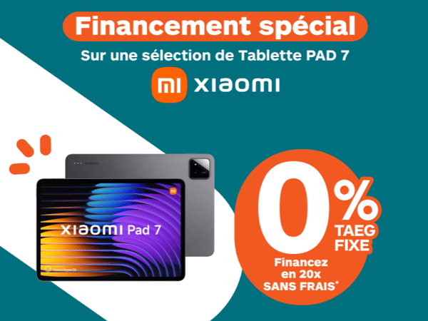 20 fois sans frais sur une sélection de tablette xiaomi à boulanger sarcelles du 24 avril au 22 mai 2025